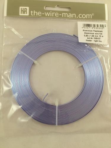 Aluminium wire flat 5mmx10m. light lilac